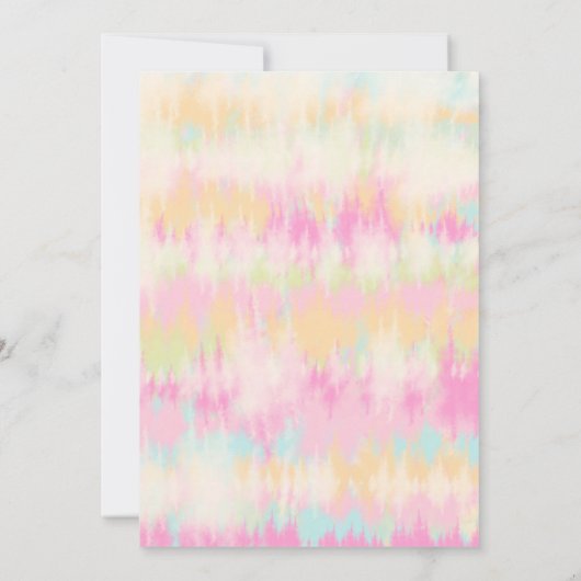 Tie dye pastel hippie chic gouden script bruiloft kaart (Achterkant)