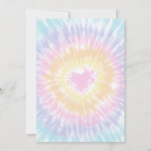 Tie Dye Pastel Hippie Peace Love Birthday Kaart (Achterkant)