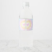 Tie Dye Pastel Hippie Peace Love Birthday Waterfles Etiket (Achterkant)