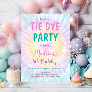 Tie Dye Pastel Hippie Vrede Liefde Verjaardag Kaart