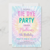 Tie Dye Pastel Hippie Vrede Liefde Verjaardag Kaart (Voorkant)