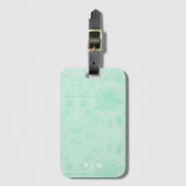 Tie Dye | Pastel Mint Green Monogram Bagagelabel (Voorkant (verticaal))
