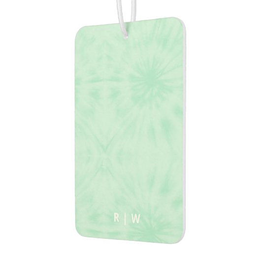 Tie Dye | Pastel Mint Green Monogram Luchtverfrisser (Links)