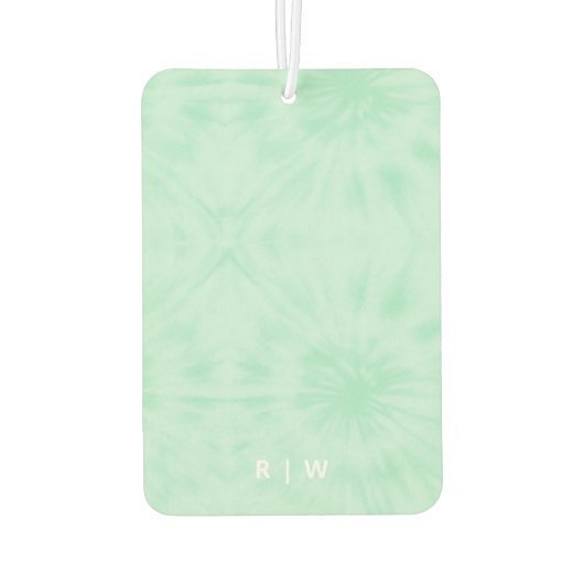 Tie Dye | Pastel Mint Green Monogram Luchtverfrisser (Achterkant)