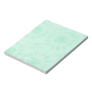 Tie Dye   Pastel Mint Green Monogram Notitieblok