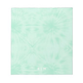 Tie Dye | Pastel Mint Green Monogram Notitieblok (Voorkant)