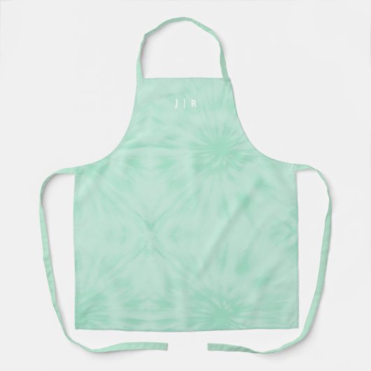 Tie Dye | Pastel Mint Green Monogram Schort (Voorkant)
