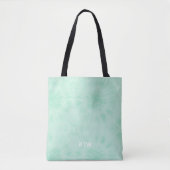 Tie Dye | Pastel Mint Green Monogram Tote Bag (Voorkant)