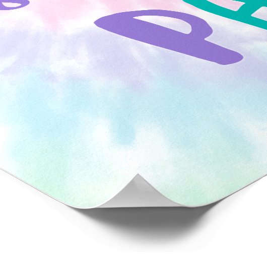 Tie Dye Pastel Rainbow Boho Birthday Welkom Poster (Hoek)