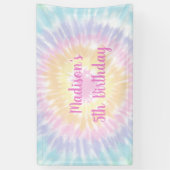 Tie Dye Pastel Rainbow Boho Hippie Birthday Spandoek (Verticaal)