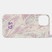 Tie Dye | Pastel roze blauw monogram iPhone Hoesje (Achterkant horizontaal)