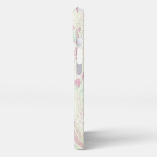 Tie Dye | Pastel roze munt groen monogram iPhone Hoesje (Linkerkant)