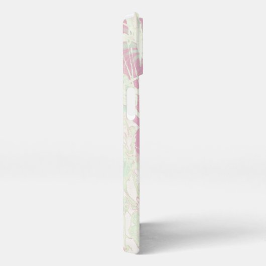 Tie Dye | Pastel roze munt groen monogram iPhone Hoesje (Rechterkant)