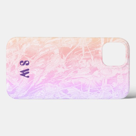 Tie Dye | Pastel roze Paarse monogram Case-Mate iPhone Case (Achterkant (horizontaal))