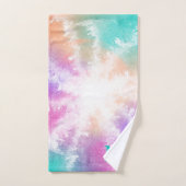 Tie Dye Pastel Roze Sinaasappel Blauwgroen Paarse Bad Handdoek (Handdoek)