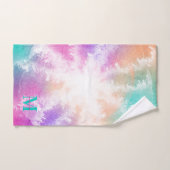 Tie Dye Pastel Roze Sinaasappel Blauwgroen Paarse Bad Handdoek (Handdoek)