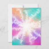 Tie Dye Pastel Roze Sinaasappel Blauwgroen Paarse  Bedankkaart (Achterkant)