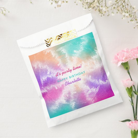 Tie Dye Pastel Roze Sinaasappel Blauwgroen Paarse  Bedankzakje (Gezegeld)