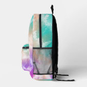 Tie Dye Pastel Roze Sinaasappel Blauwgroen Paarse  Bedrukte Rugzak (Rechts)