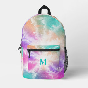 Tie Dye Pastel Roze Sinaasappel Blauwgroen Paarse Bedrukte Rugzak