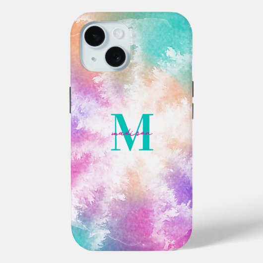 Tie Dye Pastel Roze Sinaasappel Blauwgroen Paarse  Case-Mate iPhone Case (Achterkant)