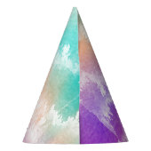 Tie Dye Pastel Roze Sinaasappel Blauwgroen Paarse  Feesthoedjes (Achterkant)