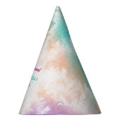 Tie Dye Pastel Roze Sinaasappel Blauwgroen Paarse  Feesthoedjes (Rechts)