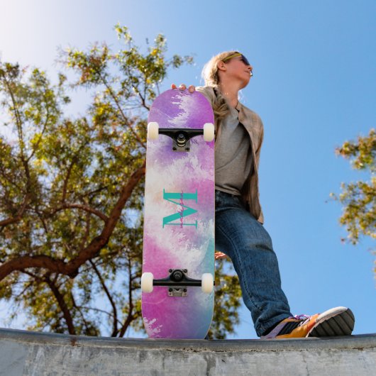 Tie Dye Pastel Roze Sinaasappel Blauwgroen Paarse  Persoonlijk Skateboard (Buiten 1)