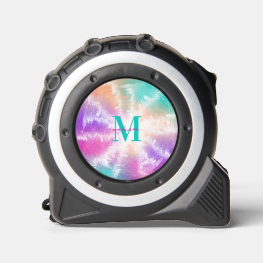 Tie Dye Pastel Roze Sinaasappel Blauwgroen Paarse  Rolmaat (Voorkant)