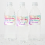 Tie Dye Pastel Roze Sinaasappel Blauwgroen Paarse  Waterfles Etiket (Flessen)