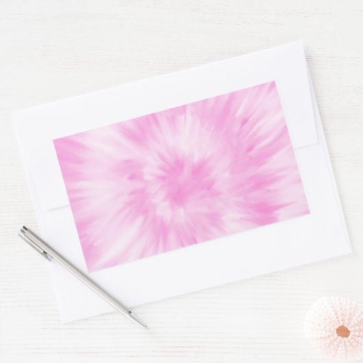 Tie Dye Pastel Spiral Pink Tiedye Trend Rechthoekige Sticker (Envelop)