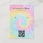 Tie Dye Pastel Waterverf 70s Oorbel Display Visitekaartje (Voorkant)