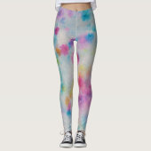 Tie Dye Pastel Waterverf Leggings (Voorkant)