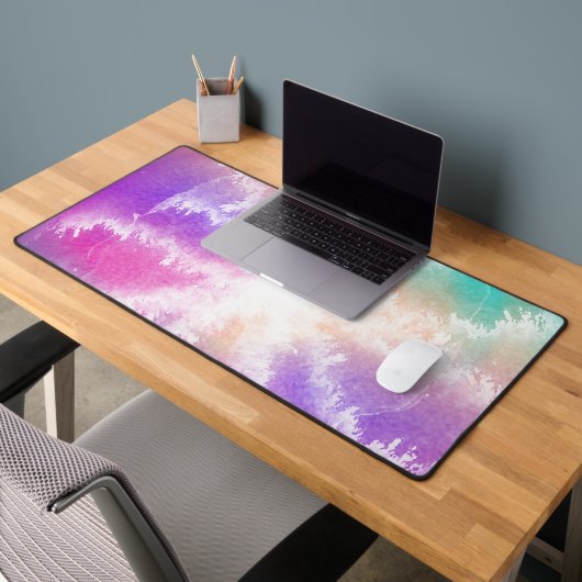 Tie Dye Pastel Waterverf Roze Sinaasappel Blauwgro Bureaumat (Kantoor 2)