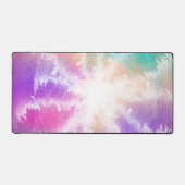 Tie Dye Pastel Waterverf Roze Sinaasappel Blauwgro Bureaumat (Voorkant)