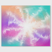 Tie Dye Pastel Waterverf Roze Sinaasappel Blauwgro Cadeaupapier (Vlak)