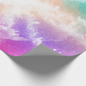 Tie Dye Pastel Waterverf Roze Sinaasappel Blauwgro Cadeaupapier (Hoek)