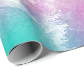 Tie Dye Pastel Waterverf Roze Sinaasappel Blauwgro Cadeaupapier (Rol Hoek)