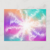 Tie Dye Pastel Waterverf Roze Sinaasappel Blauwgro Feestdagenkaart (Voorkant)
