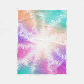 Tie Dye Pastel Waterverf Roze Sinaasappel Blauwgro Fleece Deken (Voorkant)