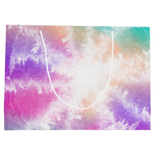 Tie Dye Pastel Waterverf Roze Sinaasappel Blauwgro Groot Cadeauzakje (Achterkant)