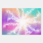 Tie Dye Pastel Waterverf Roze Sinaasappel Blauwgro Inpakpapier Vel (Voorkant)
