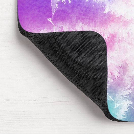 Tie Dye Pastel Waterverf Roze Sinaasappel Blauwgro Muismat (Hoek)