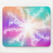 Tie Dye Pastel Waterverf Roze Sinaasappel Blauwgro Muismat (Voorkant)