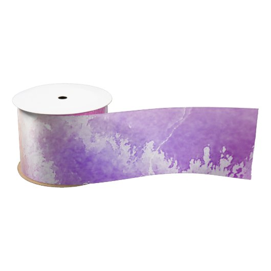 Tie Dye Pastel Waterverf Roze Sinaasappel Blauwgro Satijnen Lint (Spoel)