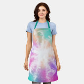 Tie Dye Pastel Waterverf Roze Sinaasappel Blauwgro Schort (Gedragen)