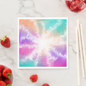 Tie Dye Pastel Waterverf Roze Sinaasappel Blauwgro Servet (Insitu)