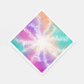 Tie Dye Pastel Waterverf Roze Sinaasappel Blauwgro Servet (Hoek)