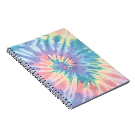 Tie Dye Pastel Zomer Spiral Tie Dye Regenboog Notitieboek (Rechterzijde)