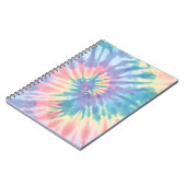 Tie Dye Pastel Zomer Spiral Tie Dye Regenboog Notitieboek (Linkerzijde)